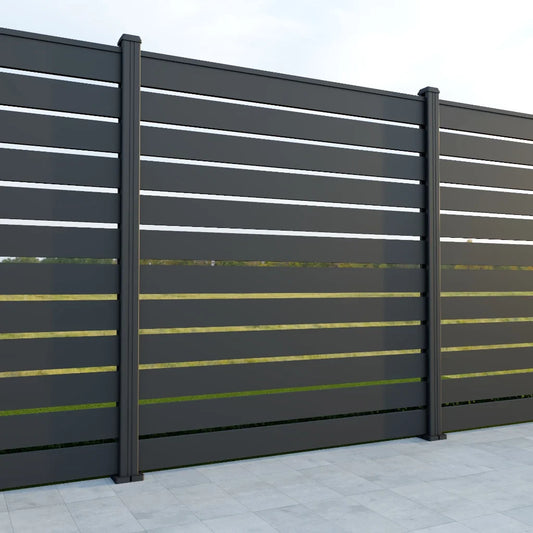 Modern Aluminum Privacy Louver Slat Fencing Panel Powder Coated Garden Fence Boundary Wall for Yard Balcony Patio Outdoor