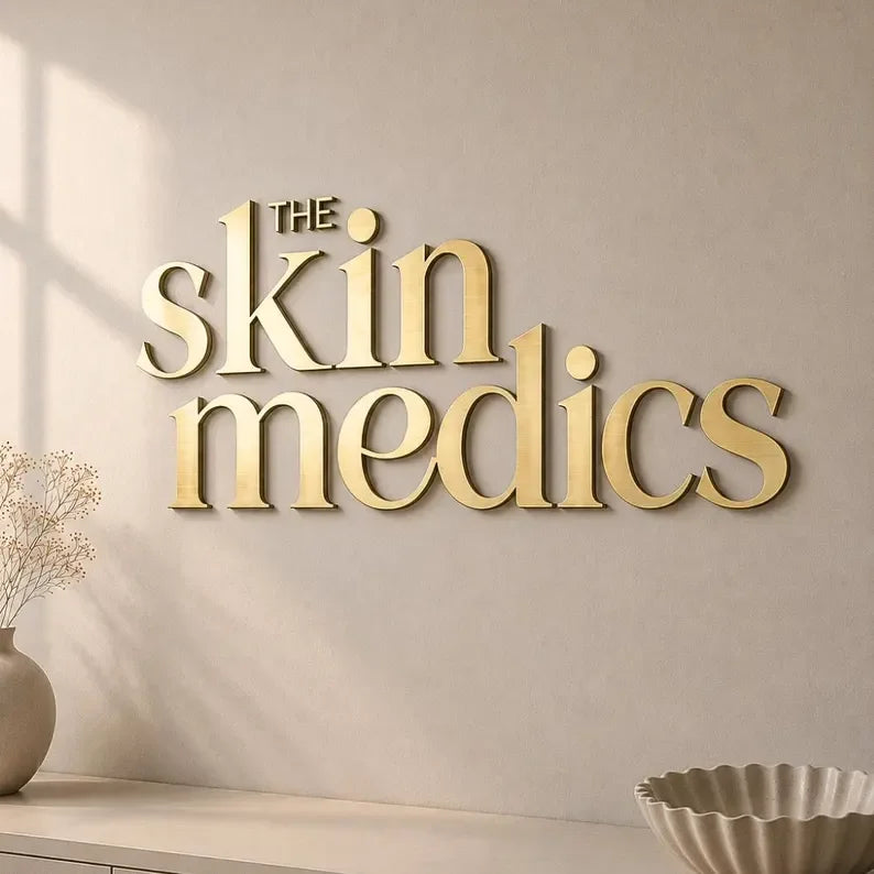 Customized 3D Business Logo Sign Laser Cut Acrylic Logo Wall Mounted Name Sign Beauty Salon/Office/Shop/Home/Dental/SPA Decor