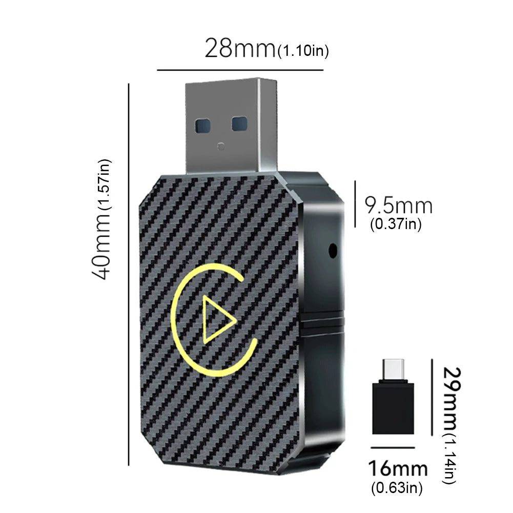 Wireless Carplay Android Auto Adapter Plug&Play CarPlay AI Box BT Wireless Dongle for OEM Wired CarPlay/Andriod Auto Cars TV Box
