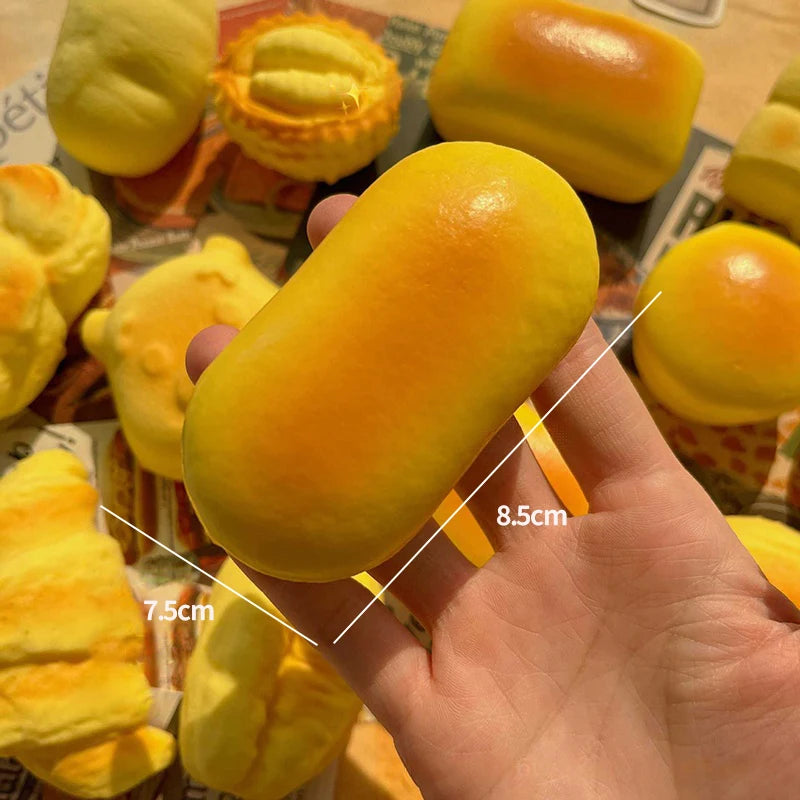 Simulation Croissant Bread Toast Squishy Fidget Slow Rebound Super Soft Cake Squeezing Office Stress Relief Relax Ornament