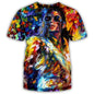 Summer Fashion Hip Hop Artist Print Retro Cool Casual Men's Harajuku Street Style Short-Sleeve Stylish Quick-Drying Breathable