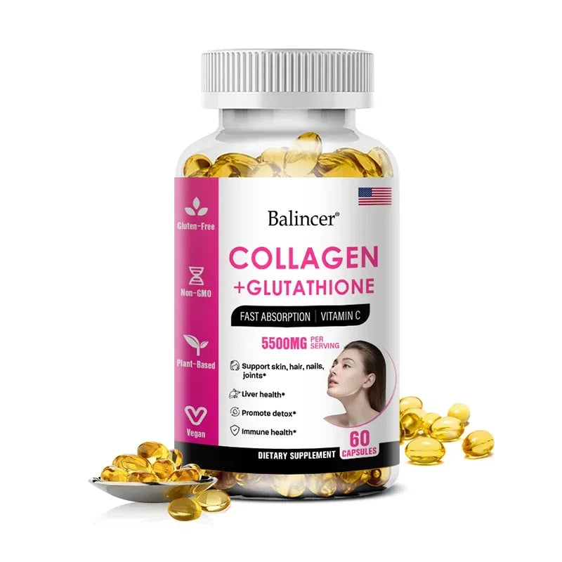 Glutathione Collagen Supplement, Antioxidant Whitening Capsules, Skin Health Deep Nourishment Skin
