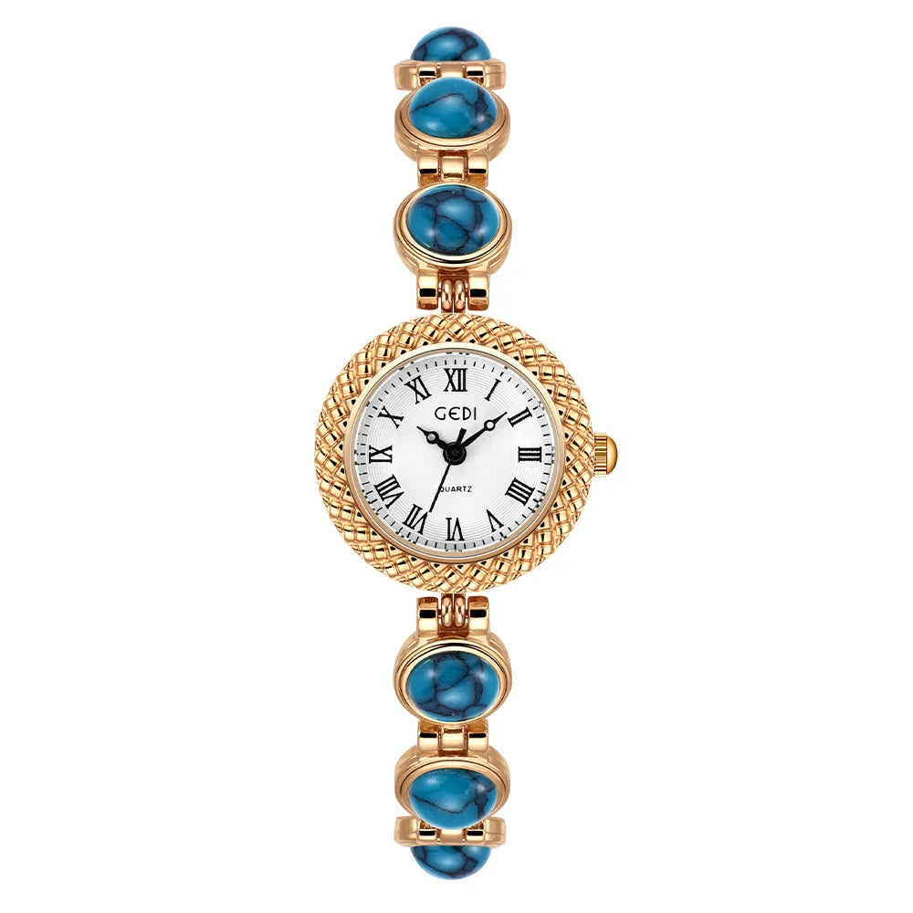 Women Bracelet Watch Ancient Luxury Premium Cat Eye Stone Colorful chain Watches Waterproof Ladies Fashion Quartz Wristwatch
