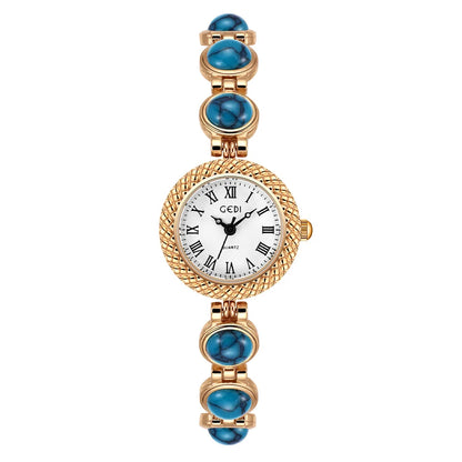 Women Bracelet Watch Ancient Luxury Premium Cat Eye Stone Colorful chain Watches Waterproof Ladies Fashion Quartz Wristwatch