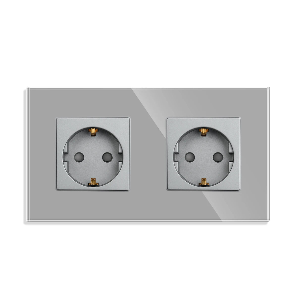 Bingoelec Grey Smart Light Switch and WiFi Wall Socket with Crystal Glass Panel Switches with Sockets Home Improvement