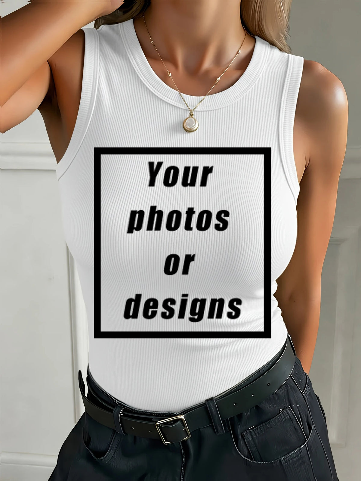 Custom Graphic Logo Slim Women's Tank Top Summer Crewneck Thread high elasticity Clothing Trendy Sports Vest Fashion Vests