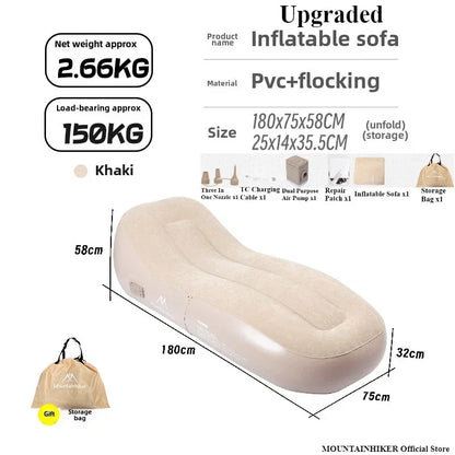 Mountainhiker Automatic Inflatable Fast Inflatable Air Sofa Bed Outdoor Portable Air Mattress Lazy Camping Sleeping Mat Uptaded