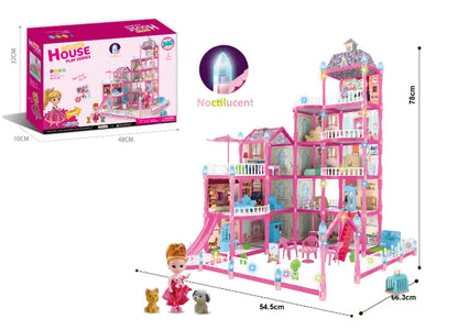 Girls Villa Castle Model Building Block Sets  DIY Bricks Toys  Doll house Villa Children Pretend Play Toys for Girls Gift