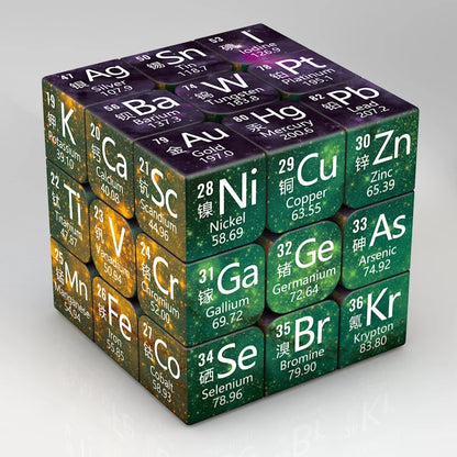3x3x3 Magic Puzzle Cube Math Chemistry Element Physical Kids Puzzle Cube with Base Magico Cubo Children's Gifts Educational Toys