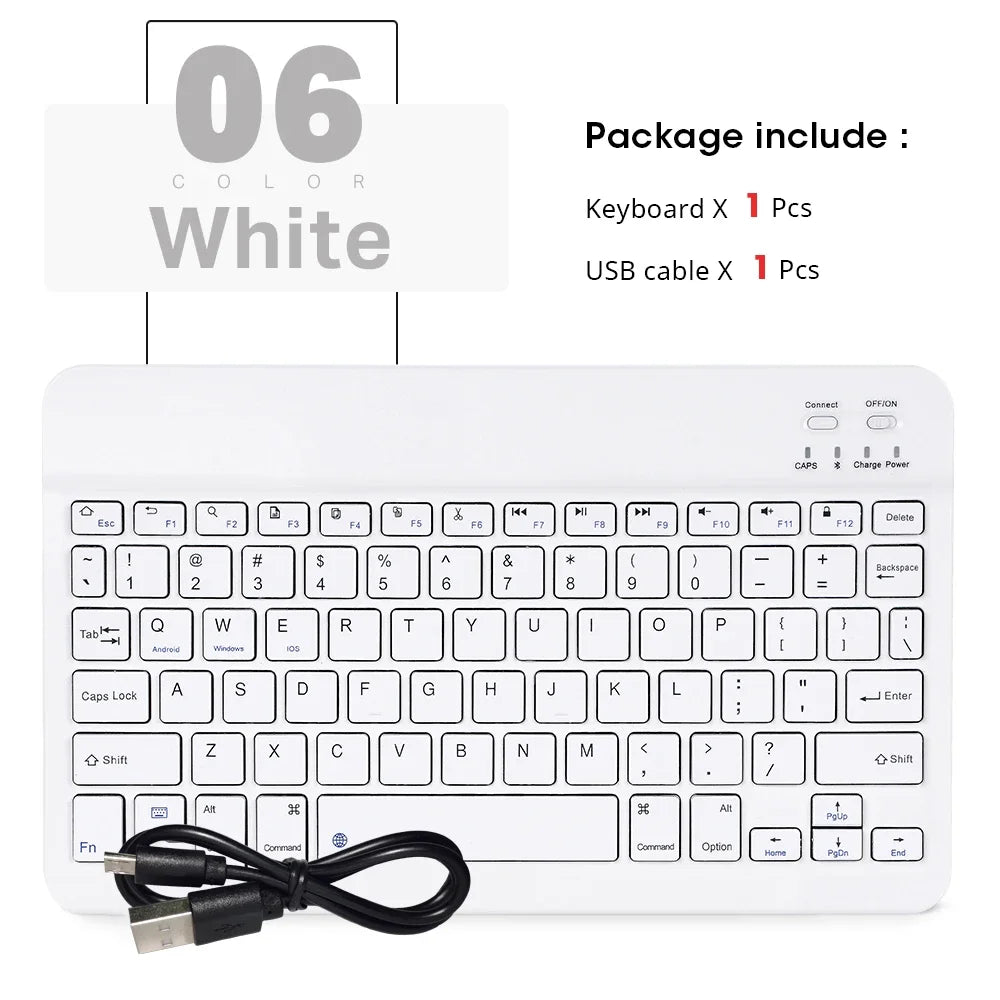 Hebrew/Spanish//Russian/Korean Portable 10 inch Wireless Keyboard and Keyboard set For iPad Samsung Tablet Laptop IOS Android