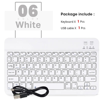 Hebrew/Spanish//Russian/Korean Portable 10 inch Wireless Keyboard and Keyboard set For iPad Samsung Tablet Laptop IOS Android