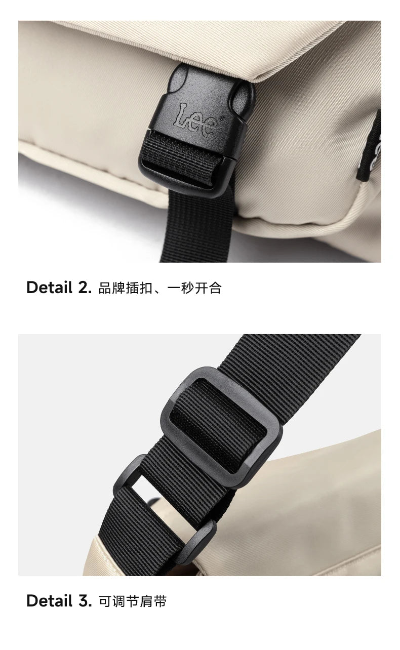 LEE Fashion Waterproof Large Crossbody Shoulder Bag Women Male Flip Laptop Messenger Bag Teenagers College Satchel School Bag