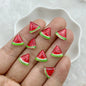 50Pcs New Cute 7-11mm Mini Strawberry, Cherry, Grape, Watermelon Series Resin Flatback Ornament Jewelry Making Manicure Hairwear