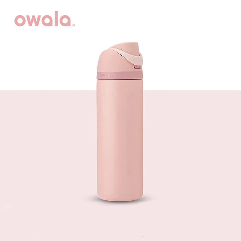 Owala portable cup, one handed open lid, large capacity water cup, straw cup, insulated cup, 710mL | Rose Quartz