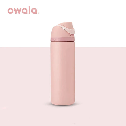 Owala portable cup, one handed open lid, large capacity water cup, straw cup, insulated cup, 710mL | Rose Quartz