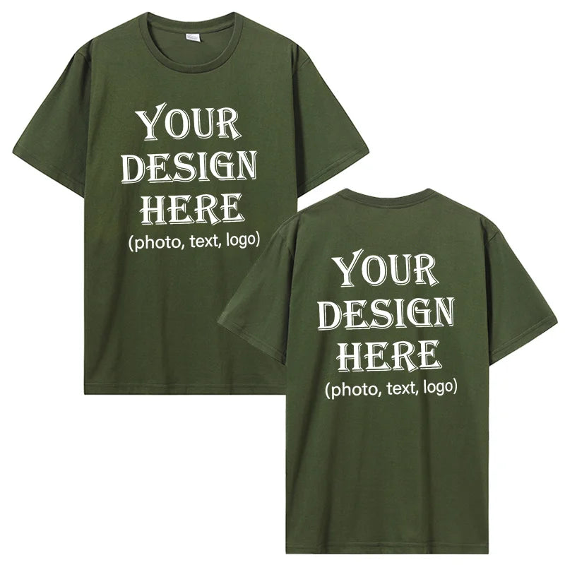 Custom Personalized Front And Back Add Your Own Text Design T-Shirt Cotton Harajuku Tee DIY Your Like Photo Or Logo Tshirt