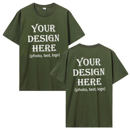 Custom Personalized Front And Back Add Your Own Text Design T-Shirt Cotton Harajuku Tee DIY Your Like Photo Or Logo Tshirt