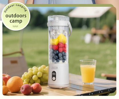 Portable 600ML Juicer Cup 12 Blades for Shakes Smoothies Rechargeable USB Traveling Fruit Juicer Double Cup Fruit Blender