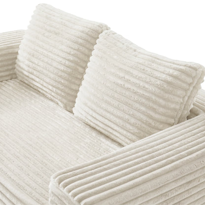 Boneless deep seat loveseat no assembly required foam base sofa plush corduroy fabric modern living room sofa for bedroom office