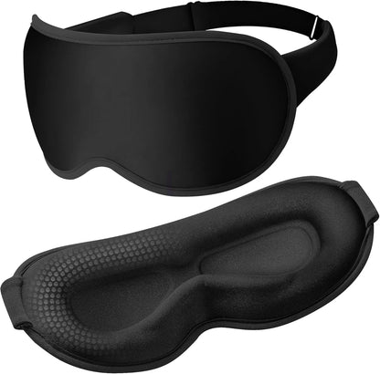 3D Contoured Eye Mask with Zero Pressure, 100% Blackout, Eye Mask for Sleep, Suitable for Offices, Napping, Travel, and Relaxati
