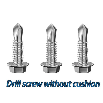 410 Stainless Steel Hex Head Self Drilling Screws M4.2 M4.8-M6.3mm Self-Tapping TEK Screws With Rubber ring Roofing screw #8#10#
