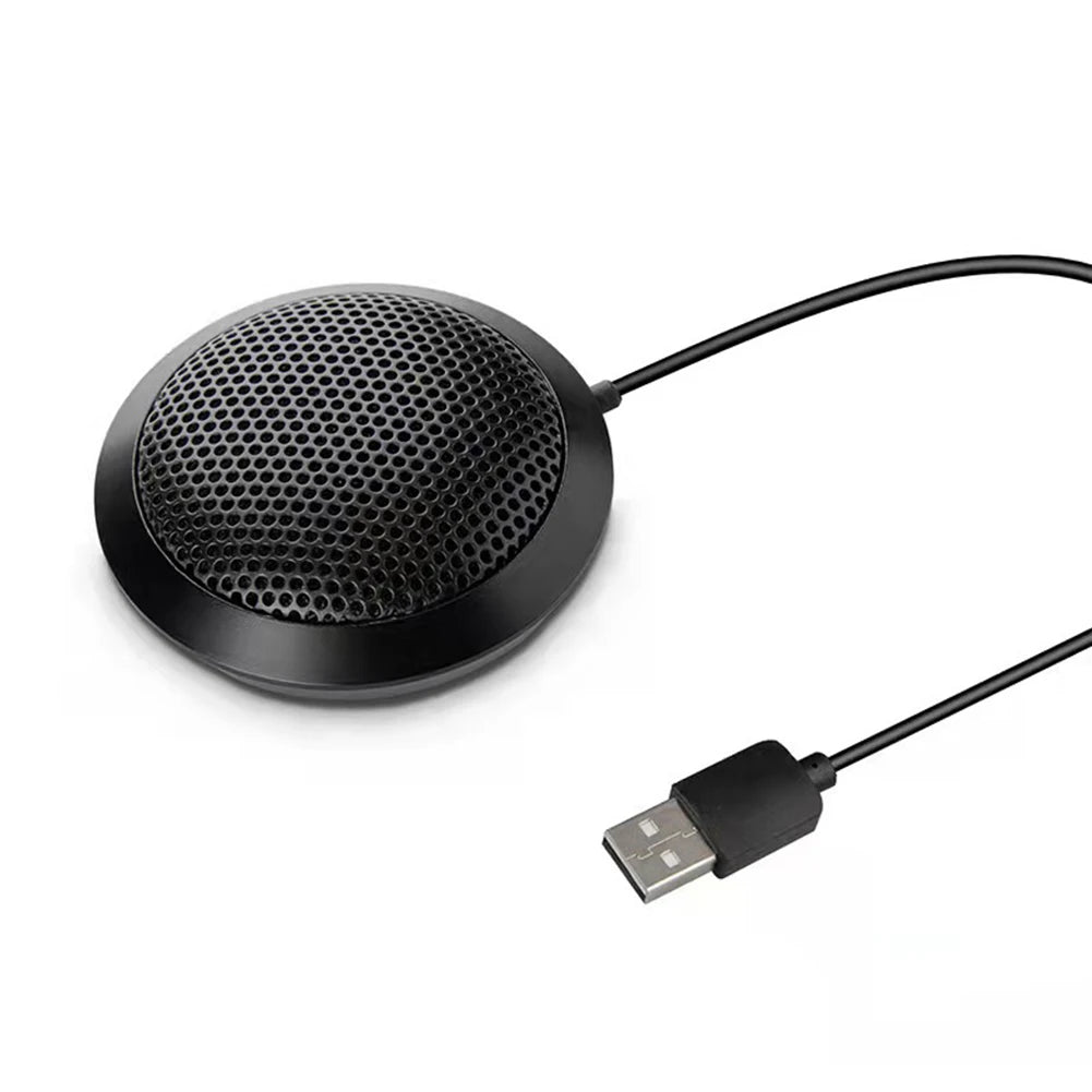 USB/3.5mm Conference Microphone Plug&Play 360° Omnidirectional Condenser Mic Desktop Computer Mic for Computer Desktop Laptop