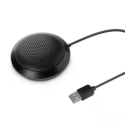 USB/3.5mm Conference Microphone Plug&Play 360° Omnidirectional Condenser Mic Desktop Computer Mic for Computer Desktop Laptop