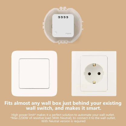 Aqara Single Switch module T1 Zigbee 3.0 No Neutral Single Channel Relay Controller for Smart Home Timers Remote Control Homekit