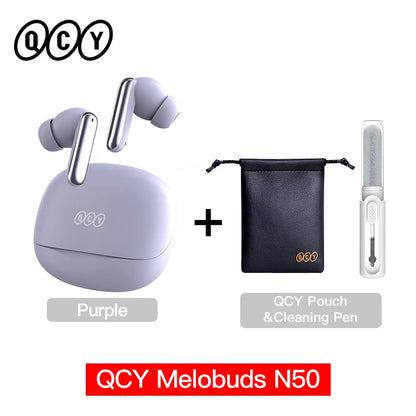 QCY Melobuds N50 ANC Bluetooth 5.4 Słuchawki Bezprzewodowe z Aktywną Redukcją Szumów 6 Mikrofonów Czyste Połączenia Wielopunktowe