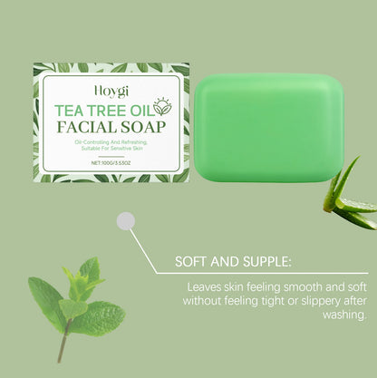HOYGI Tea Tree Oil Soap Moisturizing Exfoliate Relieve Cleansing Soap Facial Cleansing Oil Control Moisturize Face Wash Skincare