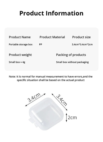 40pcs/set Mini Clear Plastic Storage Box Jewelry Storage Case Transparent Storage Organizer Multifunctional Portable Storage