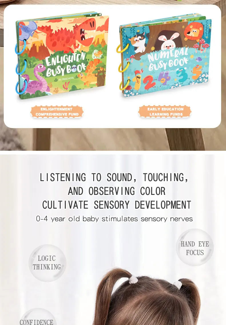 Montessori Baby Busy book My First Quiet Book Paste Early Learning Education Toy for Toddlers Matching Game Toys for Kids Gifts
