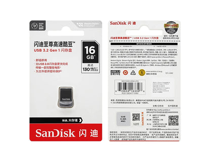 SanDisk Ultra Fit USB 3.2 Pendrive Mini 16GB 32GB 64GB 128GB 256GB 512GB CZ430 Pamięć USB Do 400 MB/s Dysk U