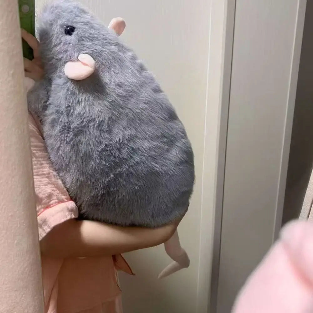 Cute 30/45/90cm Mouse Doll Cartoon Plush Flower Branch Rat Doll Soft Oversized Animal Figure Kids Gift Birthday