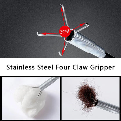 160/60cm Sewer Dredge Pipe Four-claw Hook Sewer Dredging Anti-blocking Tool Telescopic Flexible Claw Reusable Cleaner