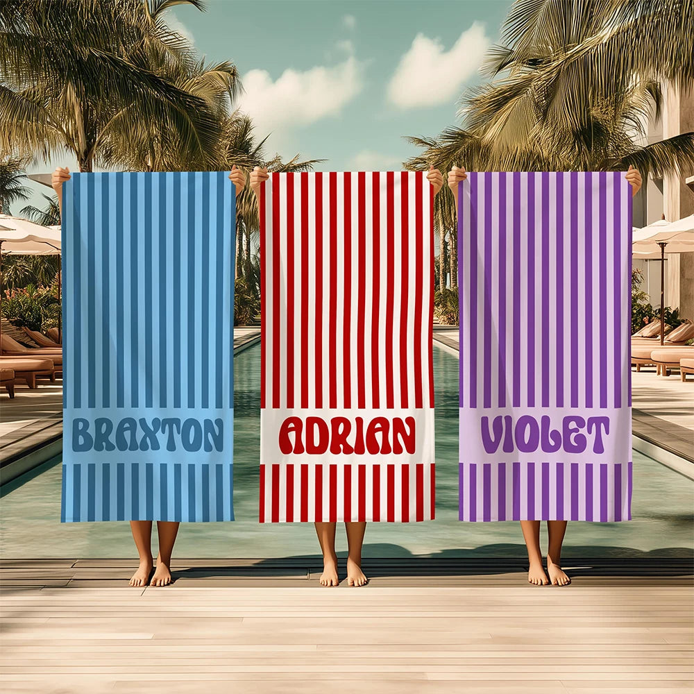 Personalized Beach Towel Custom Name/Logo Microfiber Towel Thin Quick Dry Absorbent for Beach Swimming Yoga Bath Sports