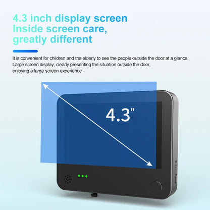 4.3inch Smart Life Door Peephole Camera WiFi Tuya Human Detection 120° 2KHD 3MP IPS Screen Remote Danmini Digital Door Video Eye