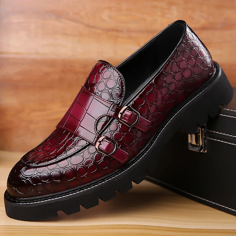 Men's Trendy Comfortable Business Soft-Soled Loafers British Style Slip-On Breathable Work Party Derby Shoes-2996