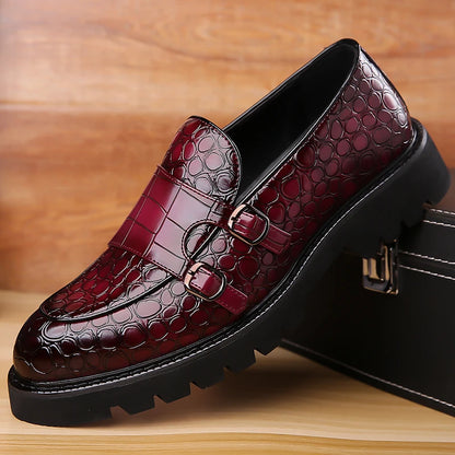 Men's Trendy Comfortable Business Soft-Soled Loafers British Style Slip-On Breathable Work Party Derby Shoes-2996