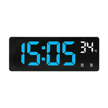 Voice Control Digital Alarm Clock Temperature Dual Alarm Snooze Desktop Table Clock Night Mode 12/24H LED Clock Watch Desk
