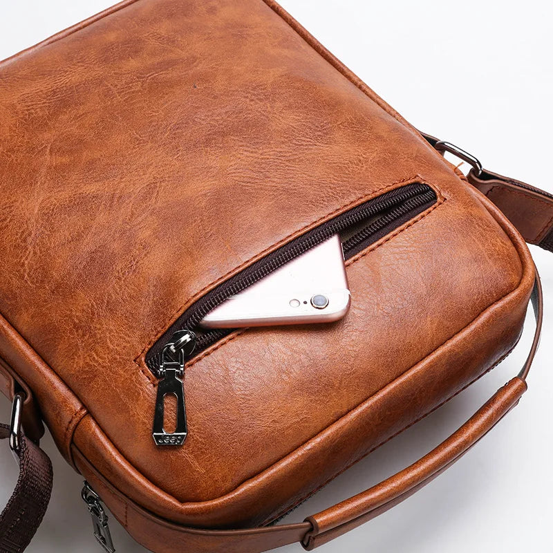 Brand Men Shoulder Bag for 9.7" iPad Men PU Leather Flaps Men's Crossbody Bags Business Flap Male Solid Messenger Bag Travel Bag