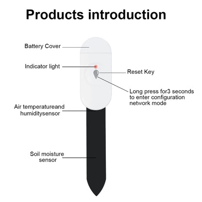 Zigbee Temperature Humidity Moisture Detector Smart Soil Tester Moisture Sensor Phone App RealTime Monitor for Home Garden