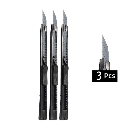 DELI 1/3/5/10Pcs Utility Knife Stainless Steel Paper Cut Box Cutter Tools Kit Retractable Anti-Slip Blades Unboxing Knife