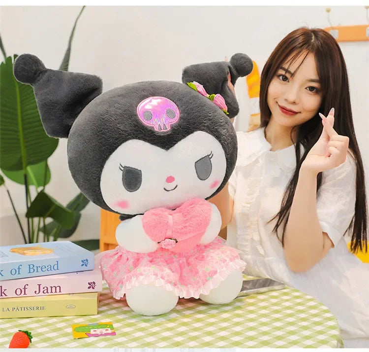 60cm Sanrio Kuromi Melody Hello Kitty Plush Toy Kawaii Cartoon Big Size KT Cat Plush Doll Soft Stuffed Pillow Kids Birthday Gift