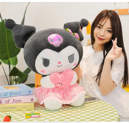 60cm Sanrio Kuromi Melody Hello Kitty Plush Toy Kawaii Cartoon Big Size KT Cat Plush Doll Soft Stuffed Pillow Kids Birthday Gift