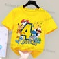 Anime Pokemons Number Printed T-shirts for Boys Girls Pikachu Cartoon Cute Short-sleeved Top Children Summer Fashion T-shirt