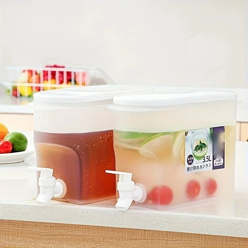 3.5L Large Capacity Cold Water Pitcher Cold Kettle with Faucet In Refrigerator Iced Beverage Dispenser Cold Water Bottle