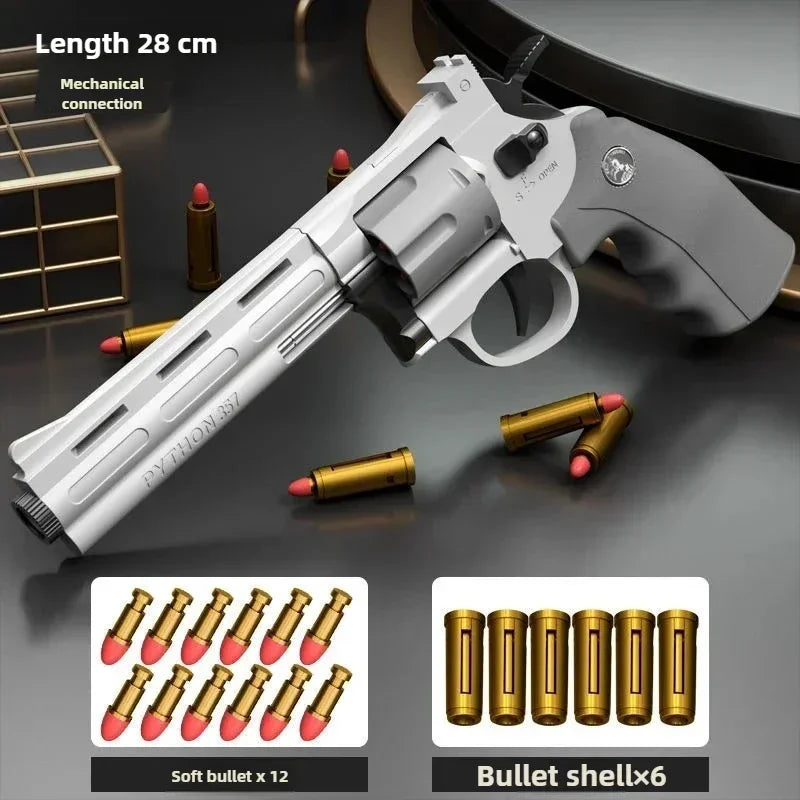 Revolver ZP5 357 Toy Gun Continuous Firing Launcher Pistol Soft Dart Bullet CS Outdoor Battle Game for Teenagers Adult Play