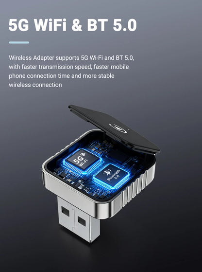 Bezprzewodowy CarPlay Android 2026 Nowy Inteligentny Adapter Samochodowy Bezproblemowy Plug&Play Stabilne połączenie BT WiFi Aktualizacja OTA Pasuje do 99% Pojazdów