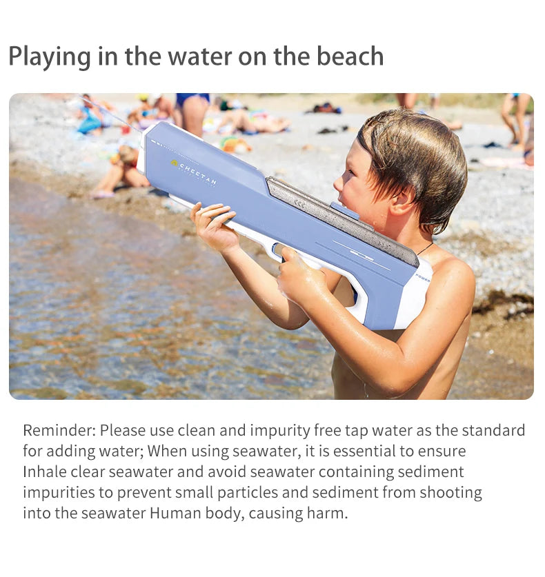 Mini Electric Automatic Water-Absorbing Water Gun with Modular Battery,Large-Capacity High-Pressure Water Spray Toy for Children